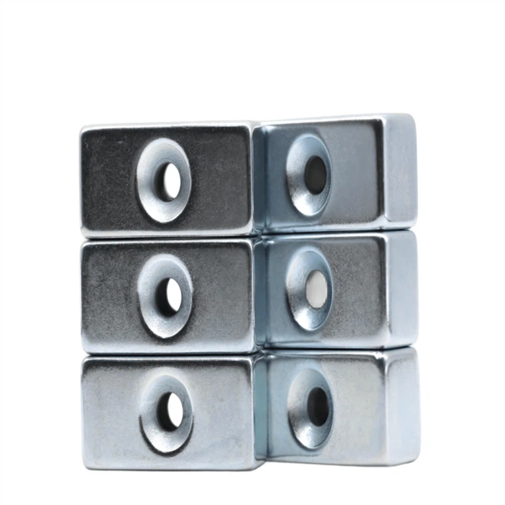 NdFeb square pot magnet with countersunk